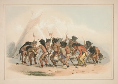 Buffalo Dans, pl. 8 uit de North American Indian Portfolio door George Catlin