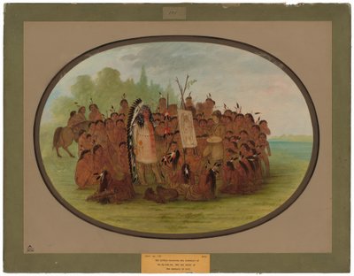 Catlin Schildert het Portret van Mah-to-toh-pa - Mandan door George Catlin