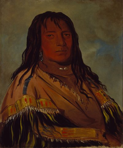 Chá-tee-wah-née-che, No Heart, opperhoofd van de Wah-ne-watch-to-nee-nah Band door George Catlin