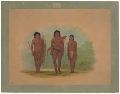 Chaco Hoofd, Zijn Vrouw, en een Krijger door George Catlin