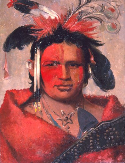 Chee-me-náh-na-quet, Grote Wolk, zoon van Grizzly Beer, 1831 door George Catlin