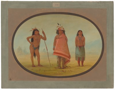 Cochimtee Hoofdman, Zijn Vrouw, en een Krijger door George Catlin