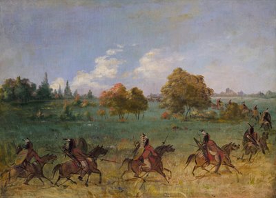 Comanche Oorlogspartij op Mars, Volledig Uitgerust, 1846-1848 door George Catlin