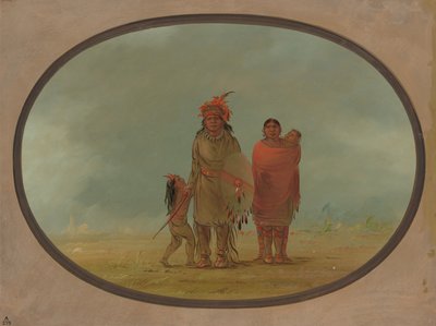 Koperen Hoofd, zijn vrouw en kinderen, 1855-1869 door George Catlin