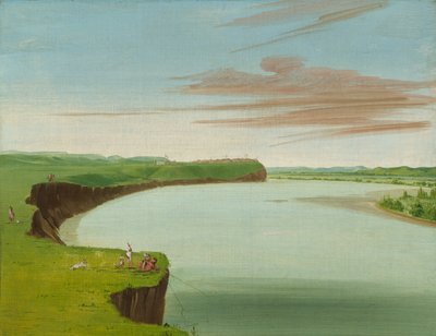 Verre Uitzicht op het Mandan Dorp door George Catlin