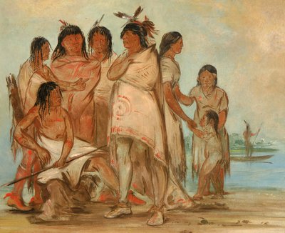 Du-cór-re-a, stamhoofd, en zijn familie door George Catlin