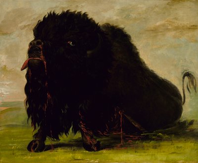 Stervende Buffel, Geschoten met een Pijl, 1832-1833 door George Catlin