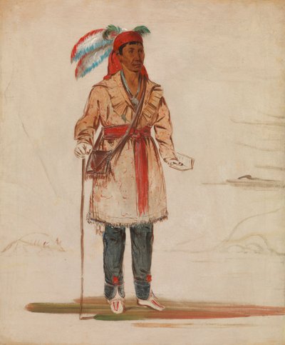 Ee-tów-o-kaum, Beide Zijden van de Rivier, Stamhoofd, 1836 door George Catlin