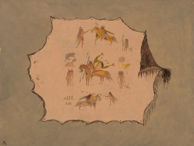 Facsimile van een Pawnee-doktersmantel met fantastische professionele ontwerpen, 1861-1869 door George Catlin