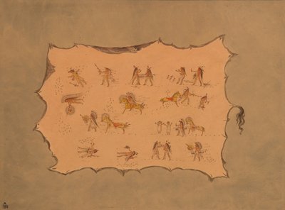 Facsimile van de mantel van Mah-to-toh-pa - Mandan door George Catlin