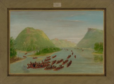 Vader Hennepin en twee metgezellen gevangen genomen door de Sioux, april 1680, 1847-48 door George Catlin