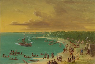 Eerste zeiltocht van de Griffin op Lake Erie, 7 augustus 1679, 1847-1848 door George Catlin