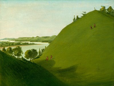Floyds graf, waar Lewis en Clark sergeant Floyd begroeven in 1804 door George Catlin