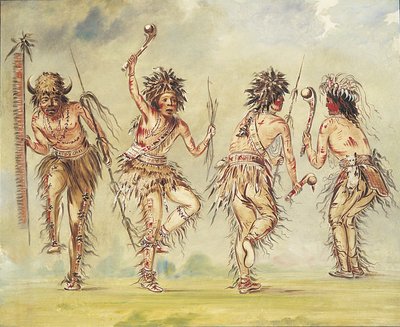 Vier dansers door George Catlin
