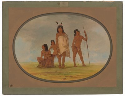 Vier Flathead-indianen door George Catlin