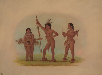 Vier Mura-indianen door George Catlin