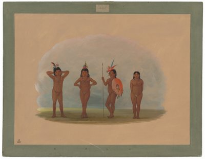Vier Zurumati Kinderen door George Catlin