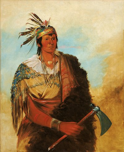 Go-to-ków-páh-ah, staat voor zichzelf, een onderscheiden dappere door George Catlin