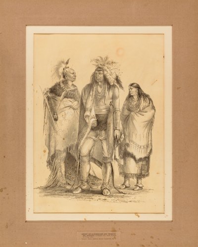 Groep van Algonquiaanse en Iroquoiaanse Indianen--no. 1 door George Catlin