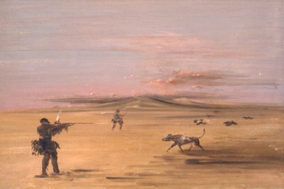 Patrijzenjacht op de Missouri Prairies door George Catlin