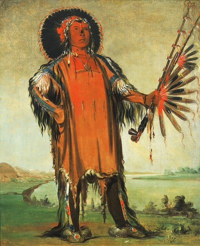 Ha-na-tá-nu-maúk, Wolfleider, Hoofdleider van de stam door George Catlin