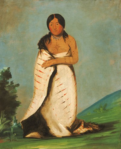 Hee-láh-dee, Pure Fountain, vrouw van The Smoke door George Catlin