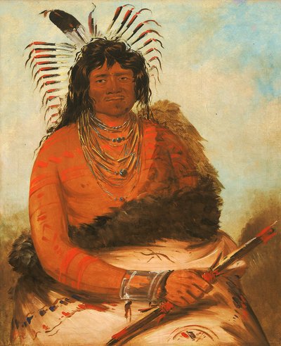 Háh-nee, de bever, een krijger door George Catlin