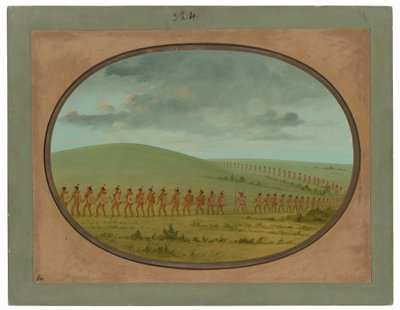 Indianenrij - Iowa door George Catlin