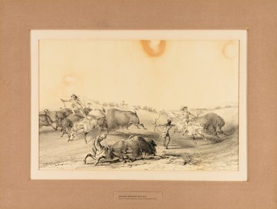 Indianen jagen op buffels - nr. 7 door George Catlin