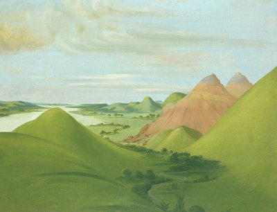Iron Bluff, 1200 mijl boven St. Louis door George Catlin
