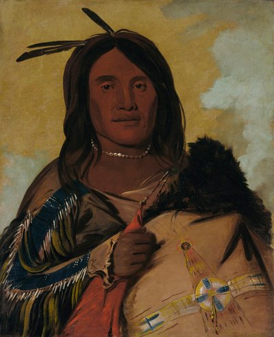 Ka-pés-ka-da, Shell Man, een Oglala dappere door George Catlin
