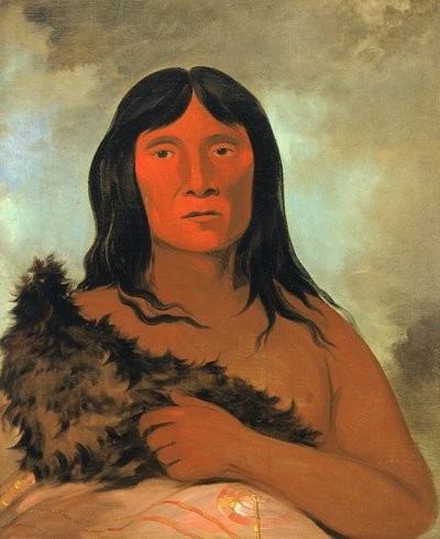 Kay-ée-qua-da-kúm-ee-gísh-kum, Hij die de grond met zijn voet probeert, 1836 door George Catlin