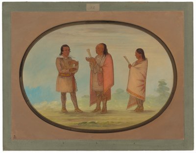 Kickapoo-indianen prediken en bidden door George Catlin