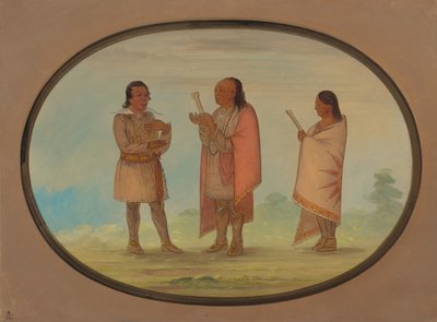 Kickapoo-indianen prediken en bidden, 1861-1869 door George Catlin