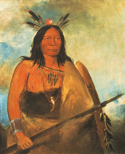 Kots-o-kó-ro-kó, Haar van de stierennek, een hoofdman door George Catlin
