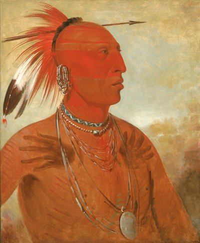 La-wáh-he-coots-la-sháw-no, Dappere Hoofdman, een Skidi Wolf Pawnee, 1832 door George Catlin