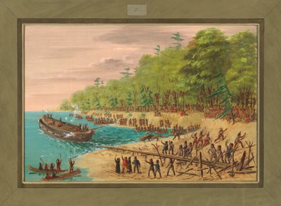 Te water laten van de Griffin, juli 1679, 1847-48 door George Catlin