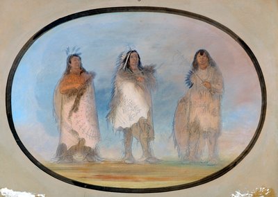 Kleine Beer, Steile Wind, De Hond; Drie Uitmuntende Krijgers van de Siouxstam door George Catlin