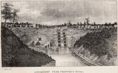 Lockport vanaf Prospect Hill door George Catlin