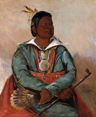Mó-sho-la-túb-bee, Hij Die Uitdrijft en Doodt, Stamhoofd door George Catlin