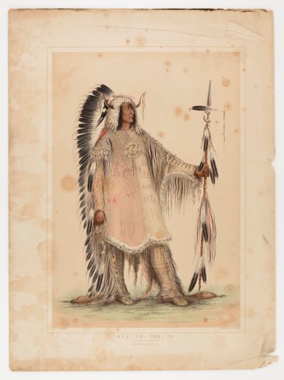 Mah-to-toh-pa, het Mandan opperhoofd door George Catlin
