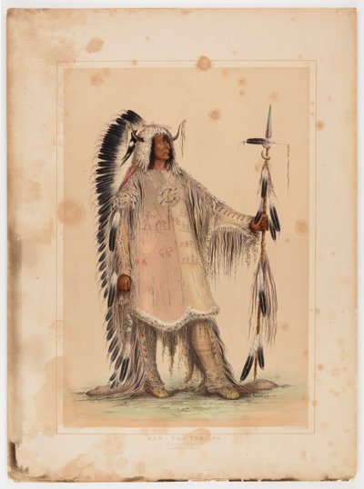 Mah-to-toh-pa, het Mandan opperhoofd door George Catlin