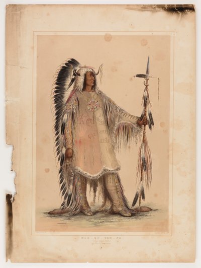 Mah-to-toh-pa, het Mandan opperhoofd door George Catlin