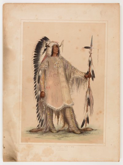 Mah-to-toh-pa, het Mandan opperhoofd door George Catlin