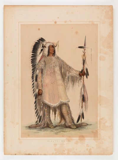 Mah-to-toh-pa, het Mandan opperhoofd door George Catlin