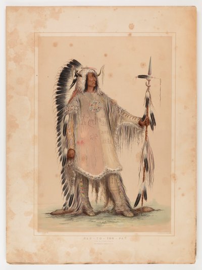 Mah-to-toh-pa, het Mandan opperhoofd door George Catlin