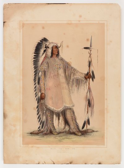 Mah-to-toh-pa, het Mandan opperhoofd door George Catlin
