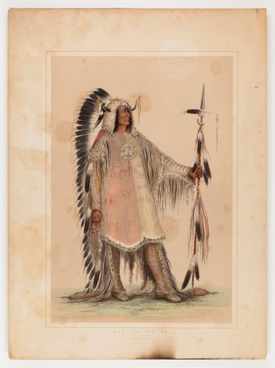 Mah-to-toh-pa, het Mandan opperhoofd door George Catlin