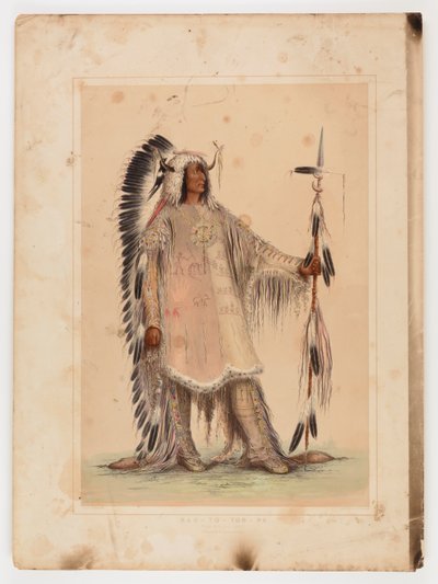 Mah-to-toh-pa, het Mandan opperhoofd door George Catlin