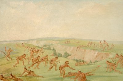 Mandan Aanval op een Groep Arikara, 1832-1833 door George Catlin